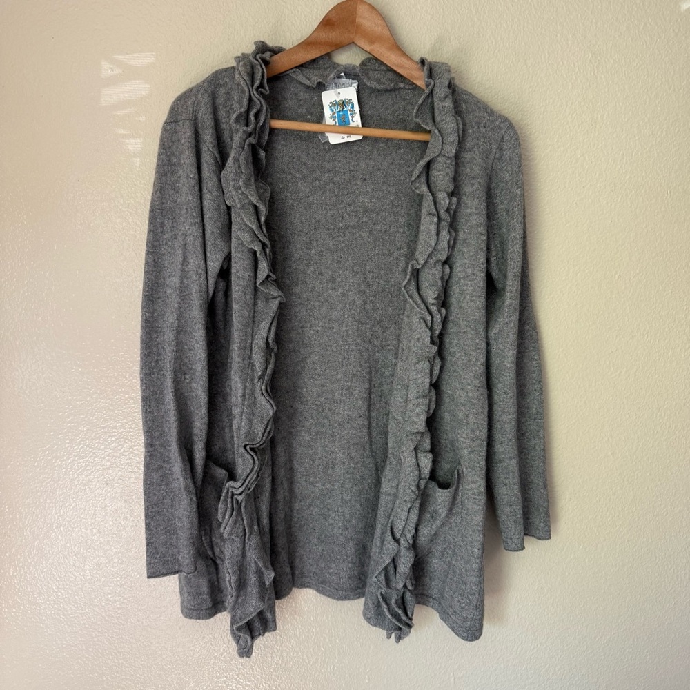 Portolano Gray Ruffled Cardigan